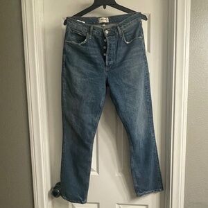 AGOLDE Riley Long High Rise Straight Jeans – Pose Wash – Size 27